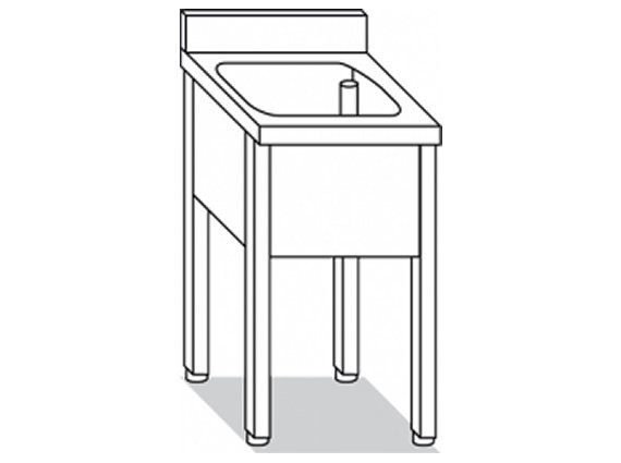 Lavello inox serie 60 su gambe cm.50 - 80.